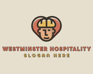 Construction Worker Heart logo design