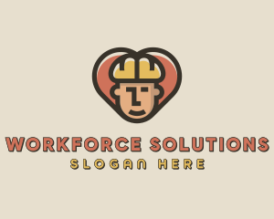 Construction Worker Heart logo design