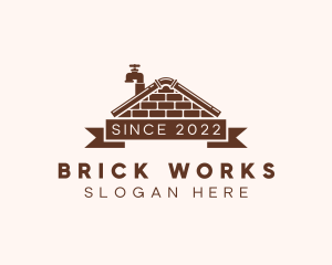 Home Plumbing Brick Emblem logo design