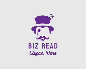 Magician Top Hat Monocle logo design