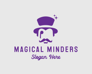 Magician Top Hat Monocle logo design