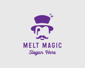 Magician Top Hat Monocle logo design