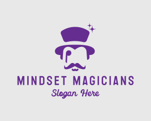 Magician Top Hat Monocle logo design