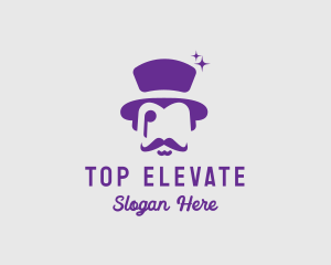 Magician Top Hat Monocle logo design