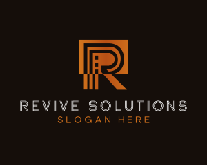 Industrial Contractor Letter R logo design