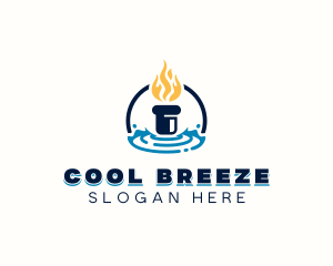 Heating Cooling Ventilation logo design