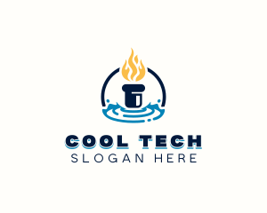 Heating Cooling Ventilation logo design