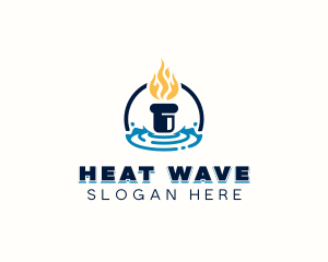 Heating Cooling Ventilation logo design