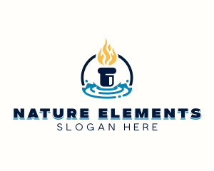 Heating Cooling Ventilation logo design