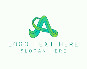 Green Natural Letter A logo