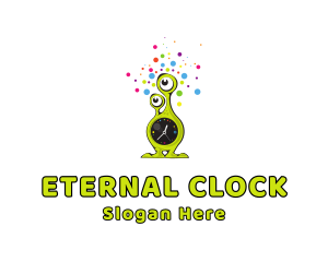 Alien Clock Time logo design