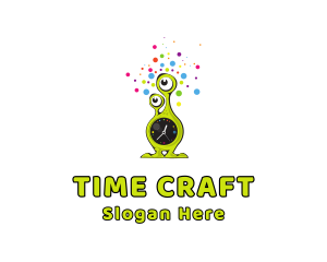 Alien Clock Time logo design