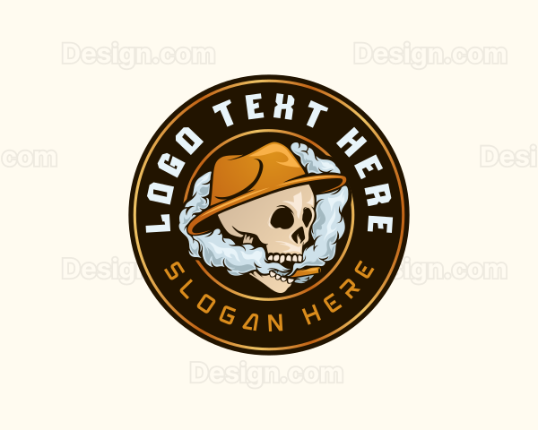 Skeleton Smoking Tobacco Logo