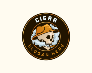 Skeleton Smoking Tobacco logo design