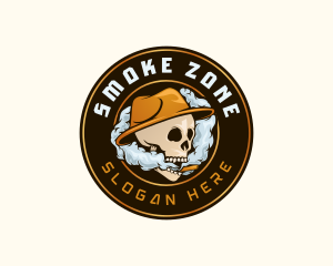 Skeleton Smoking Tobacco logo design