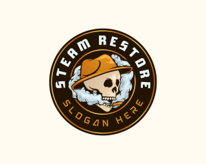 Skeleton Smoking Tobacco logo design