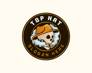 Skeleton Smoking Tobacco logo design