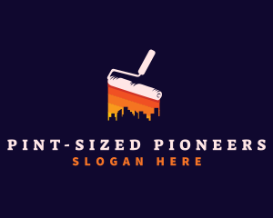 Paint Roller Skyscraper logo design