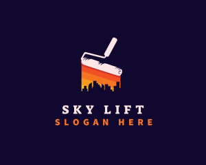 Paint Roller Skyscraper logo design