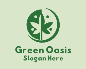 Green Cannabis Weed  logo design