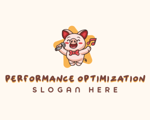 Pig Singer Microphone logo design