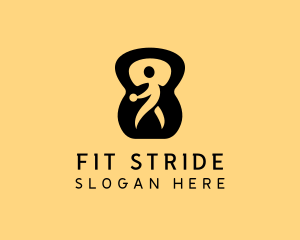 Fitness Trainer Kettlebell logo design