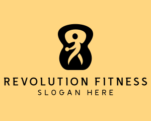 Fitness Trainer Kettlebell logo design