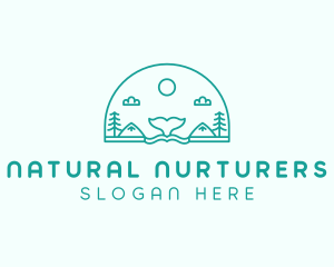 Nature Whale Travel Tour logo design