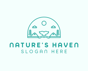 Nature Whale Travel Tour logo design