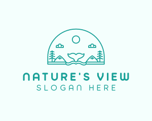 Nature Whale Travel Tour logo design