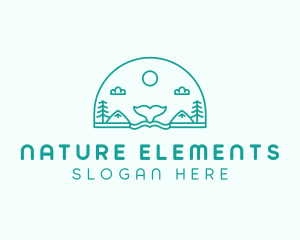 Nature Whale Travel Tour logo design