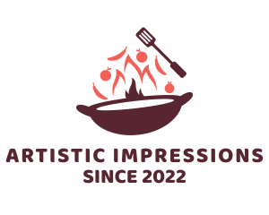 Stir Fry Cooking logo design