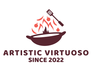 Stir Fry Cooking logo design