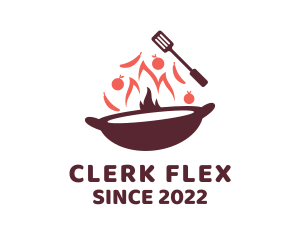 Stir Fry Cooking logo design