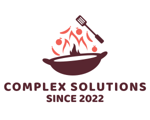 Stir Fry Cooking logo design