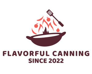 Stir Fry Cooking logo design