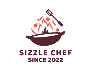 Stir Fry Cooking logo design