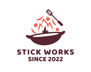 Stir Fry Cooking logo design