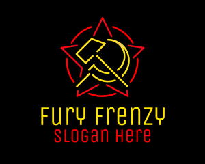 Neon Hammer & Sickle logo