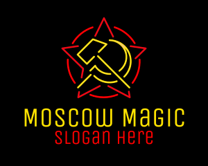 Neon Hammer & Sickle logo