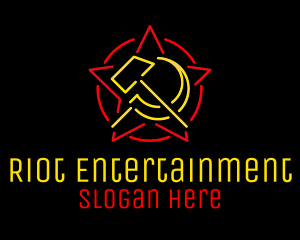 Neon Hammer & Sickle logo