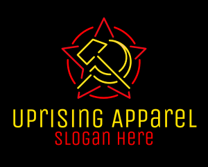 Neon Hammer & Sickle logo