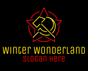 Neon Hammer & Sickle logo