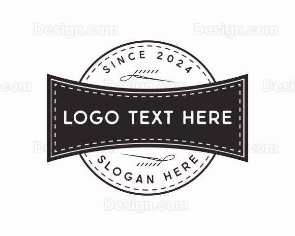 Retro Needle Thread Sewing Logo