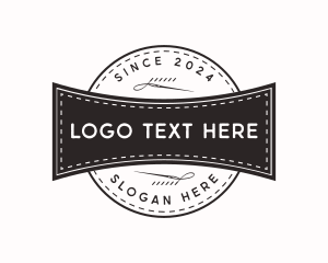 Retro Needle Thread Sewing Logo