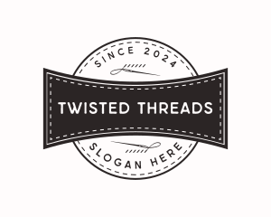 Retro Needle Thread Sewing logo design