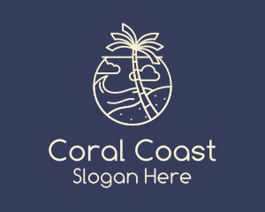 Tropical Seaside Summer Beach logo design