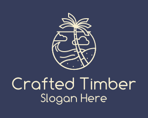 Tropical Seaside Summer Beach logo design