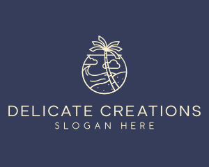 Tropical Seaside Summer Beach logo design