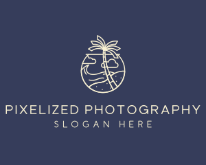 Tropical Seaside Summer Beach logo design